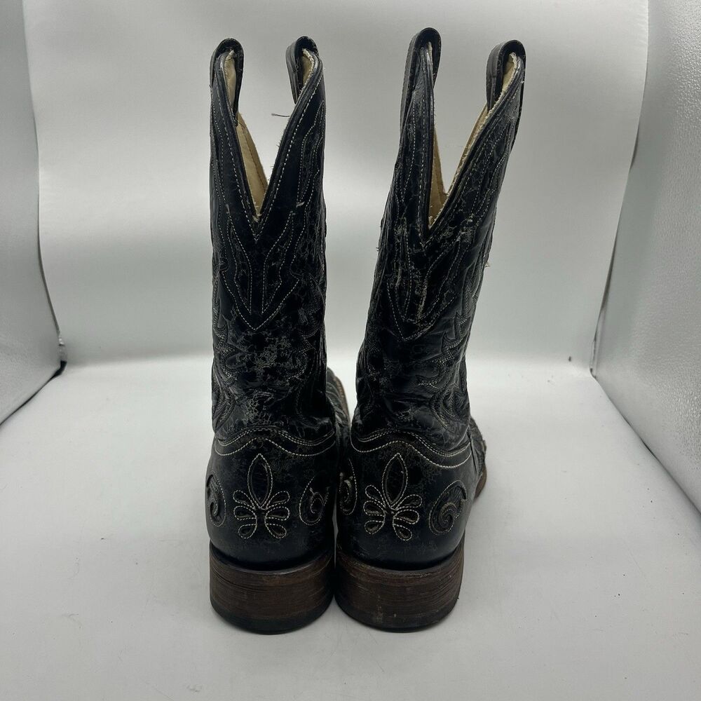 Corral Vintage Python Inlay Men’s Western Boot 9.5 Black - Picture 5 of 13